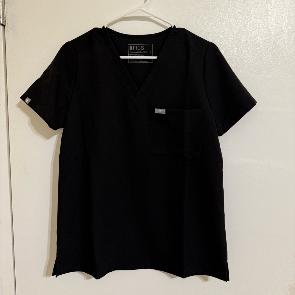 FIGS black Catarina One Pocket Scrub Top